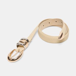 Mixed Metal Buckle Belt Sand
