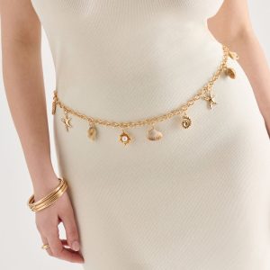 Shell Chain Link Belt Gold
