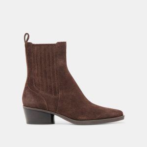Faint H2O Booties Dk Brown Suede