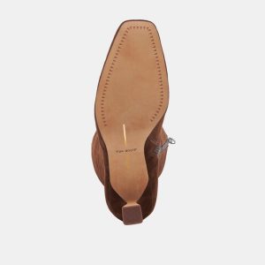 Gyra Wide Calf Boots Dk Brown Suede
