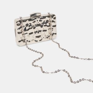 Delia Clutch Silver Metal