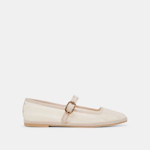 Tameka Ballet Flats Bone Stripe Mesh