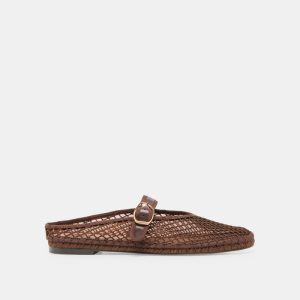 Milie Flats Chocolate Woven Mesh