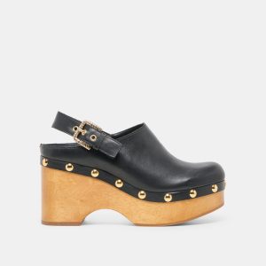 Adelan Clogs Black Leather