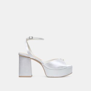 Bryla Heels White Satin
