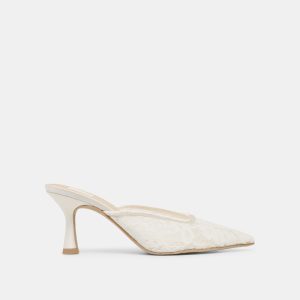 Cleo High Heels True White Lace