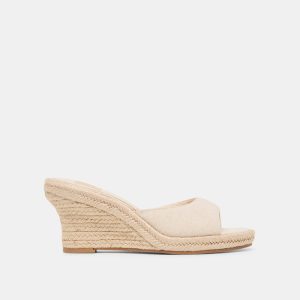 Vaya Wedges Ecru Linen